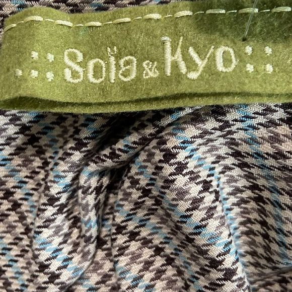 Soia & Kyo Black Side Zip 3/4 Wool Blend Coat