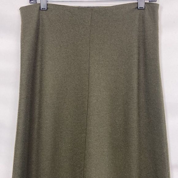 Jill Sander Olive Wool Maxi Skirt