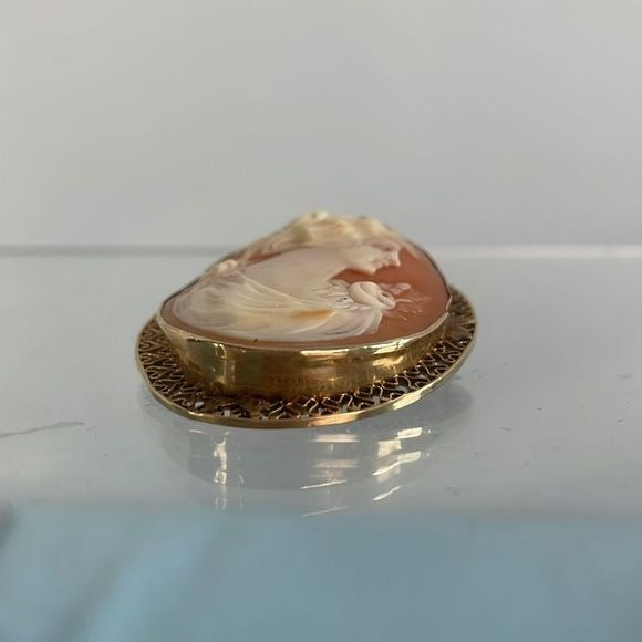 14kt Vintage Cameo Pin