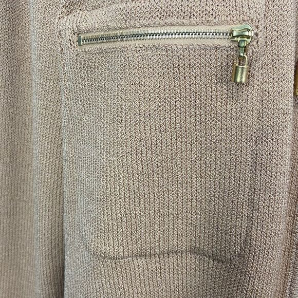 St John Tan Knit with Zip Pockets Jacket