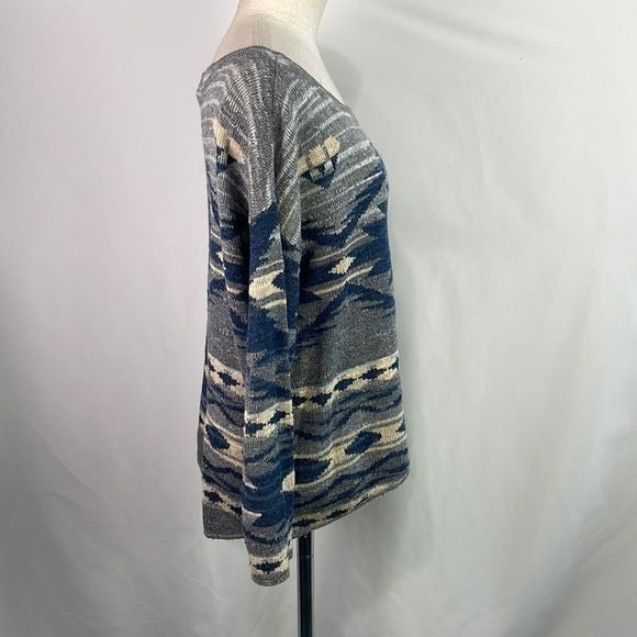 Ralph Lauren Blue Grey Print Sweater