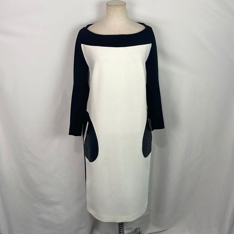 Stogova Cream Black Color Block w Pockets Dress