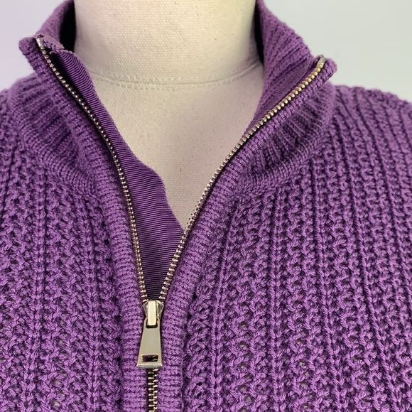 St. John purple knit zip jacket