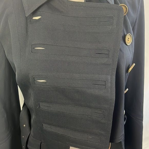 Burberry Black Double Breasted with Belt Jacket