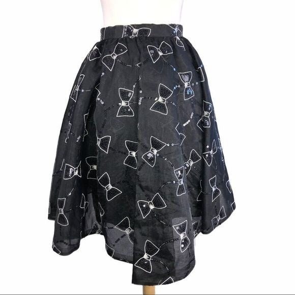 Rare Vintage Black Bow Tie Skirt & Jacket Set