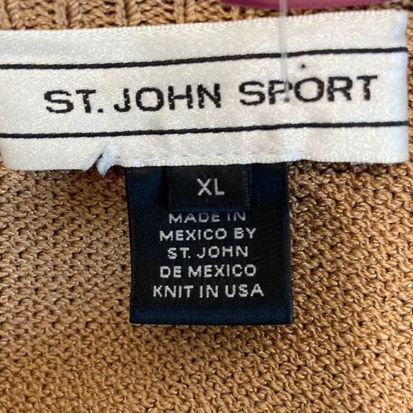 St John Tan Knit with Zip Pockets Jacket