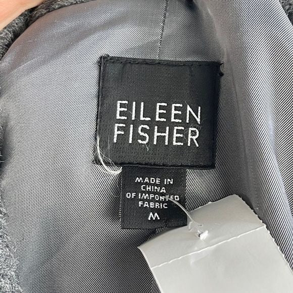 Eileen fisher gray Alpaca blend 3/4 jacket