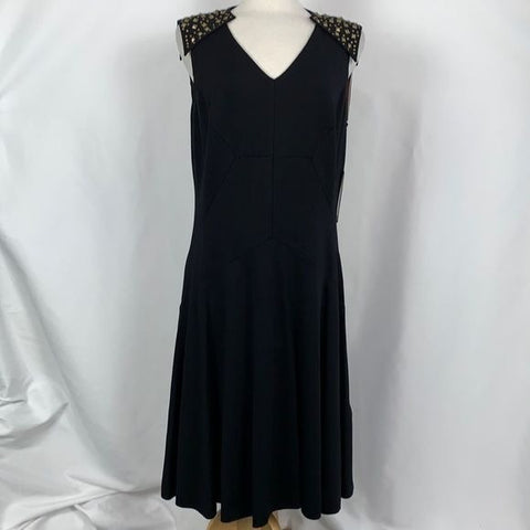 Nue by Shani NWT Black Dress With Studded Shoulders
