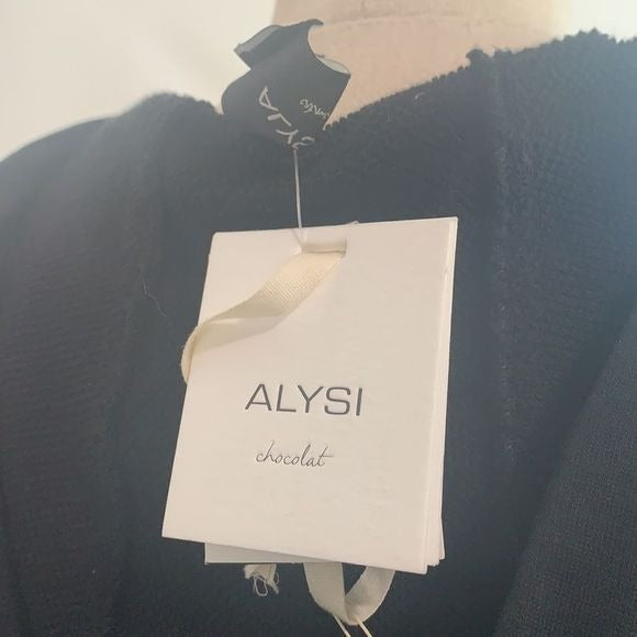 Alysi NWT Black Maxi Dress with Hood
