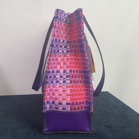 Patricia Nash NWT Purple Straw Tote Bag