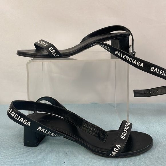 Balenciaga Black Cajone Slide Sandals