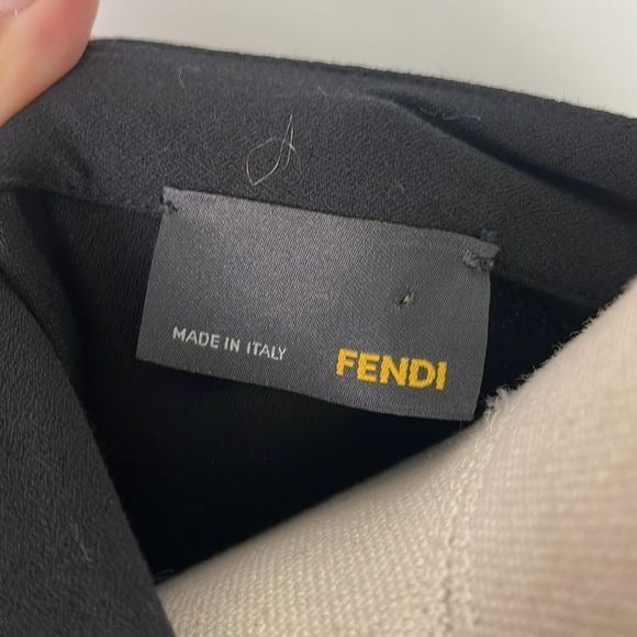 Fendi Black Tie Drop Waist Sleeveless Dress