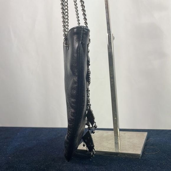 Giuseppe Zanotti Black Mini Beaded Chain Strap Bag