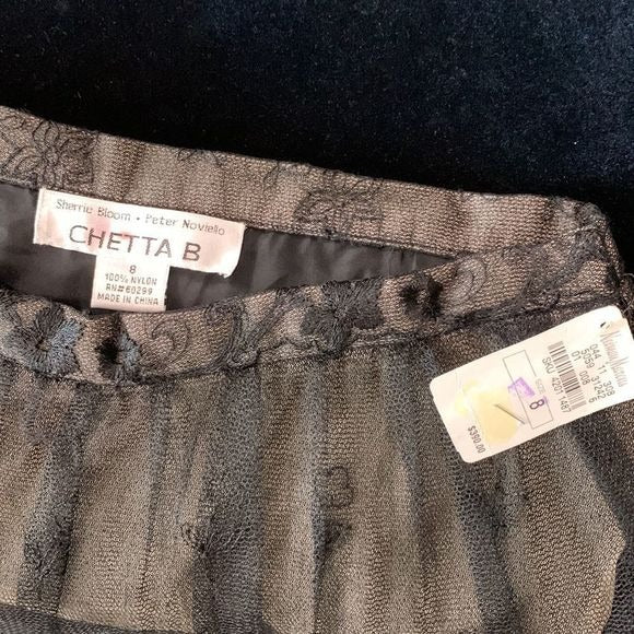 Chetta B NWT Long Black Lace Maxi Skirt
