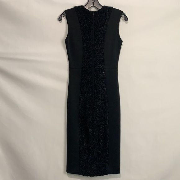 Marna Ro NWT black with sparkly knit panel sheath dress