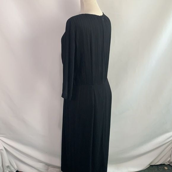 Etro black pleated top midi dress
