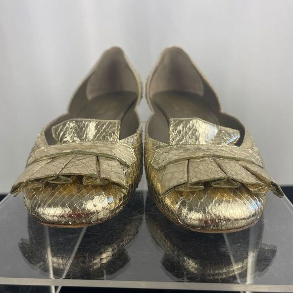 Valentino gold snake low heel