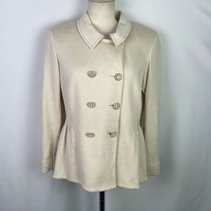 St John Cream Jacket With Cream Beaded Buttons