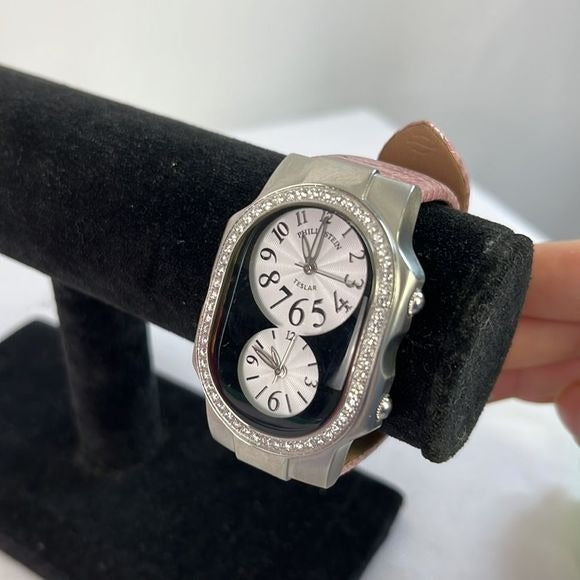 Philip Stein Oval with Diamonds Double Dial Watch