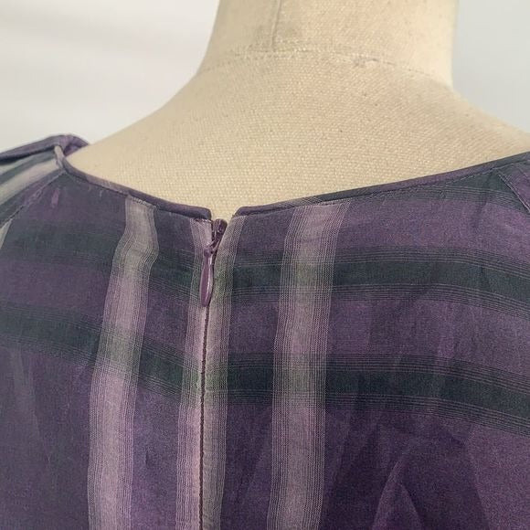 Burberry NWOT purple silk plaid dress