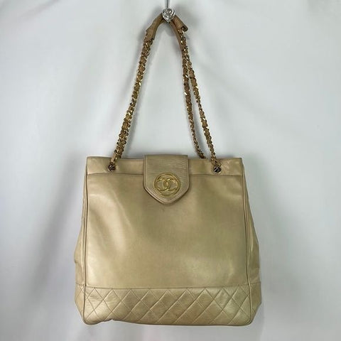 Chanel Large Cream Tote As Is