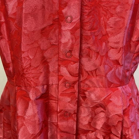 Carmen Marc Valvo NWT Coral Brocade Fit Flare Dress