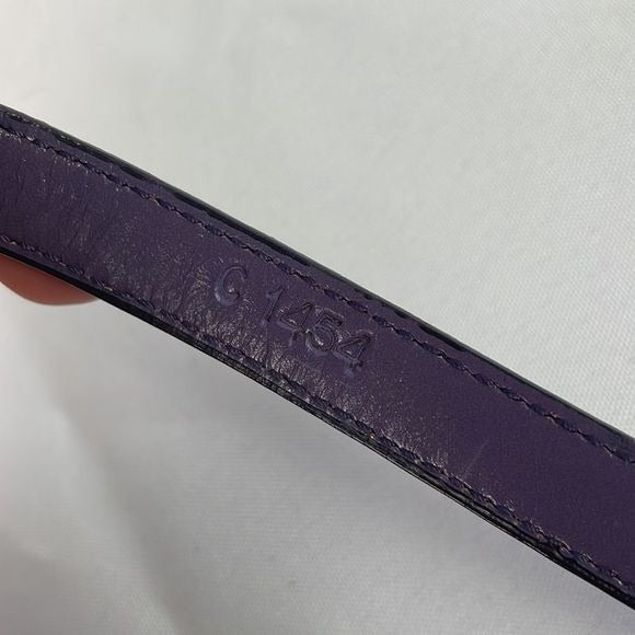 Prada Purple Ostrich Leather With Clip Skinny Belt