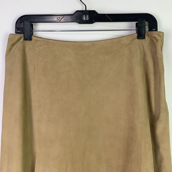 Lafayette 148 tan suede asymmetrical skirt