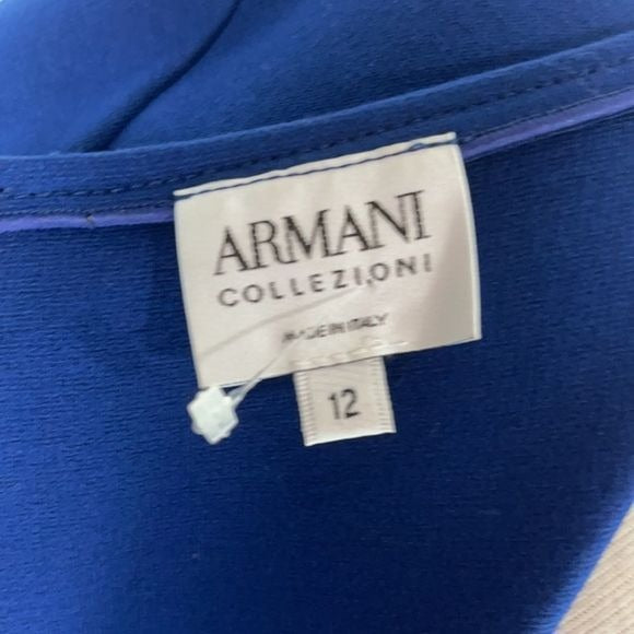 Armani Collezioni Blue Twist Front Knit Dress