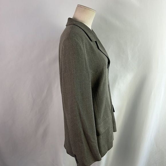 Burberry Vintage Olive Jacket and Skirt Suit Set