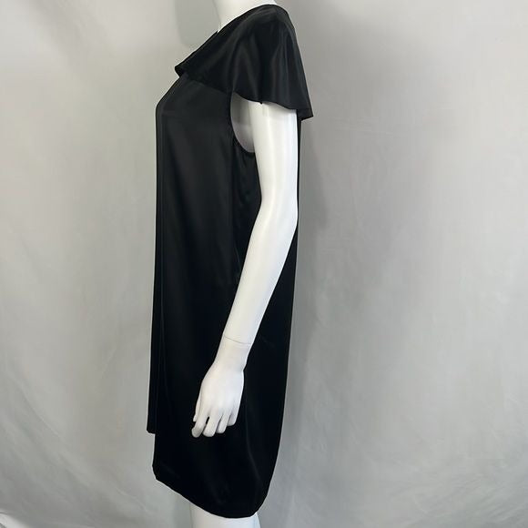 NWT 3.1 Phillip Lim Black Satin with Flutter Sleeves Dress