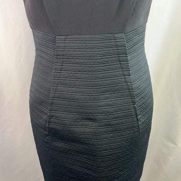 Gianfranco Ferre Black With Pleated Pencil Skirt Dress