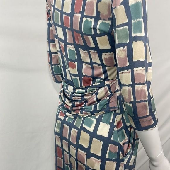 Max Mara Multi Square Print Fit Flare Dress
