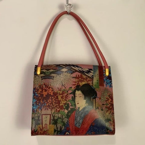 ICON Painted Leather Geisha Lady Bag