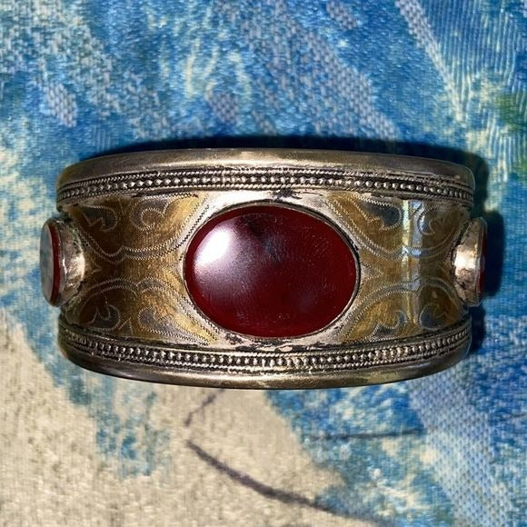 Vintage Yemeni Tribal w/ Carnelian Cuff Bracelet