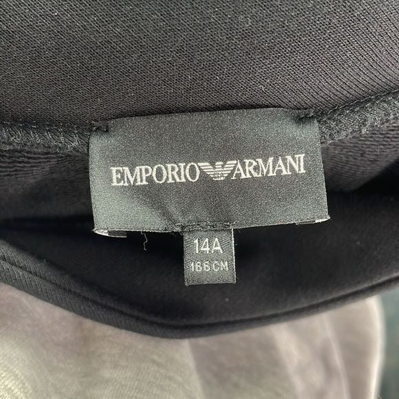 Emporio Armani Black Top Logo Print Bottom Dress
