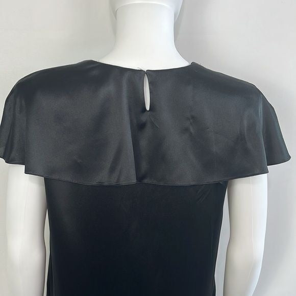 NWT 3.1 Phillip Lim Black Satin with Flutter Sleeves Dress