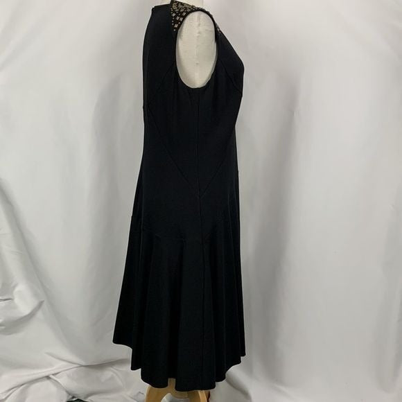 Nue by Shani NWT Black Dress With Studded Shoulders