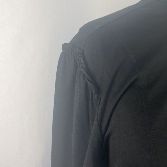 Burberry Black Tie Waist Zip Front Midi Dress