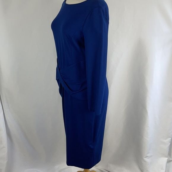 Armani Collezioni Blue Twist Front Knit Dress