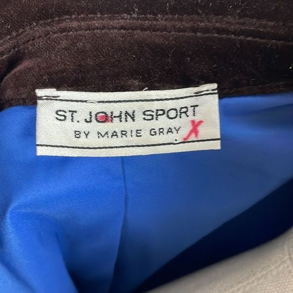 St John Brown Velvet Short Jacket With Gold Zips