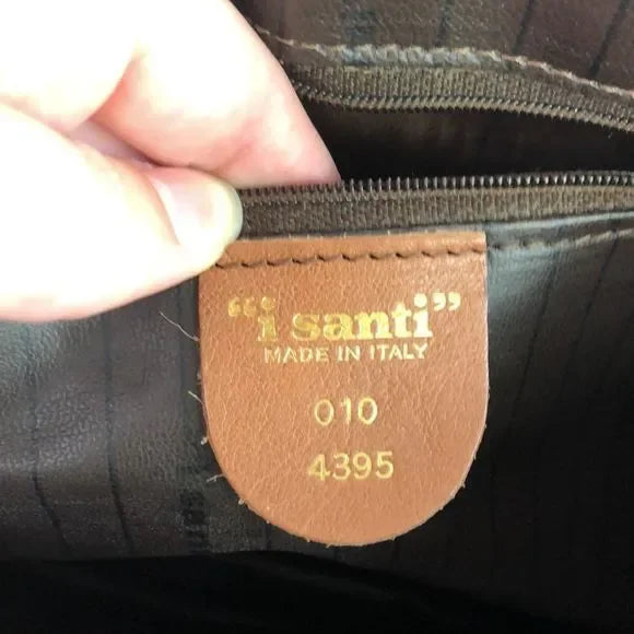 I Santi Italian Brown Leather Thin Bag
