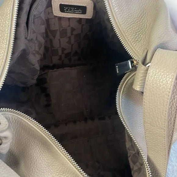 Furla Tan Pebbled Leather Satchel Bag