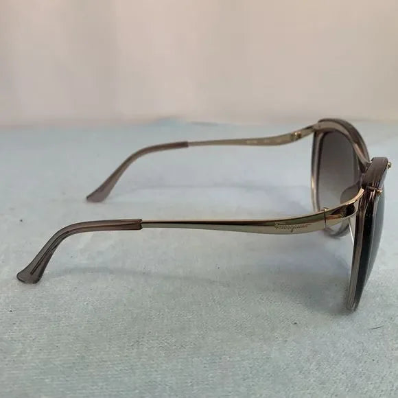 Salvatore Ferragamo light bronze frame sunglasses