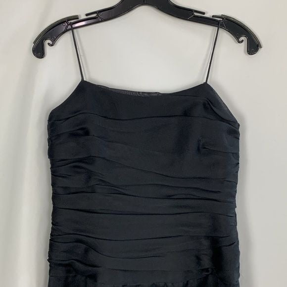 Armani Collezioni Black Pleated Top MIDI Dress
