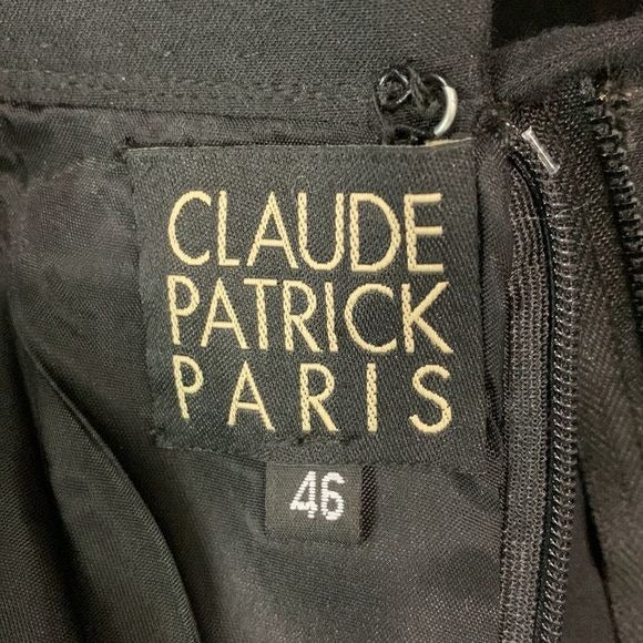 Claude Patrick Paris Gray and Black Dress