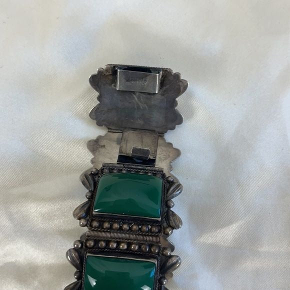 Vintage jade sterling bracelet