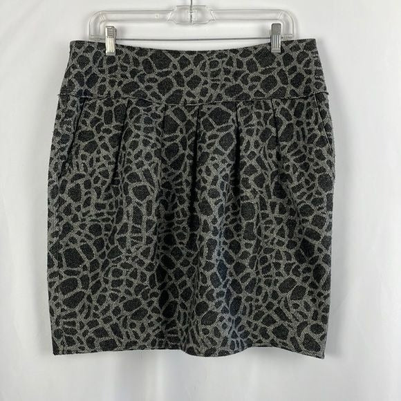 Armani Collezioni Grey Animal Print Skirt