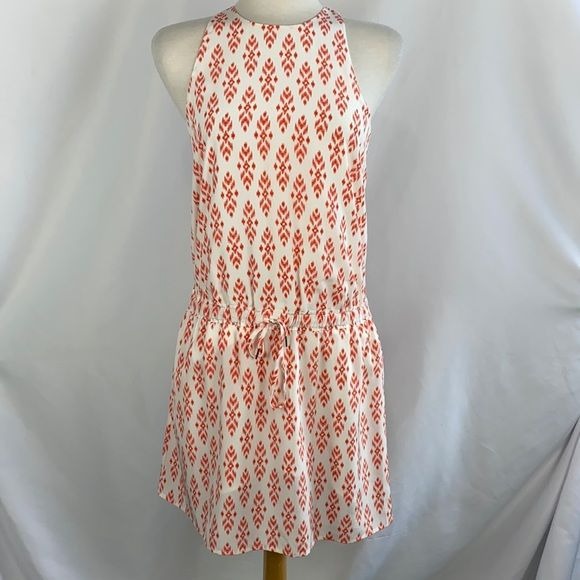 Joie Orange and White Print Mini Dress