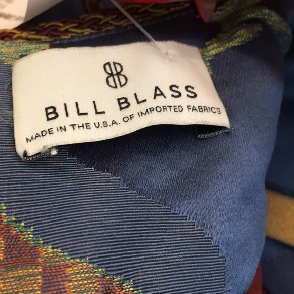 Vintage Silk Brocade Bill Blass Blue Satin Dress